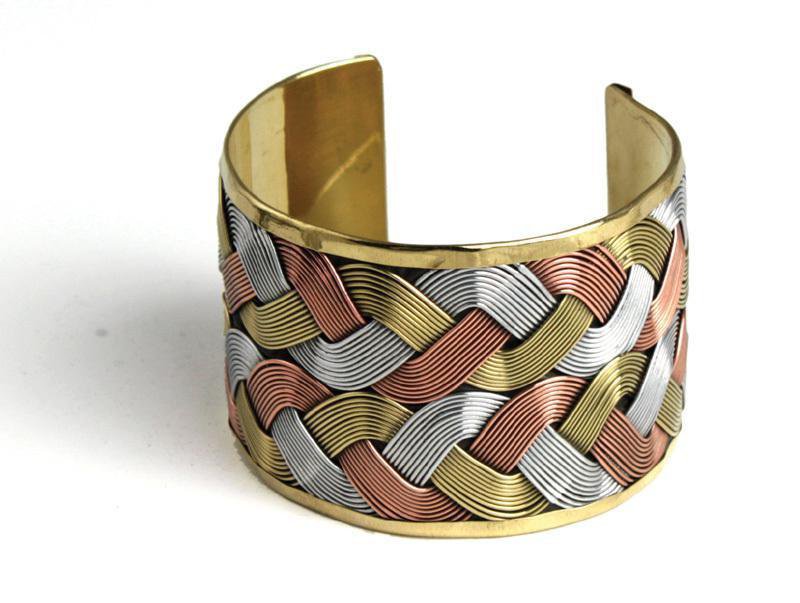 Multitone Weave Cuff Bracelet