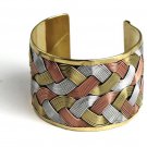 Multitone Weave Cuff Bracelet