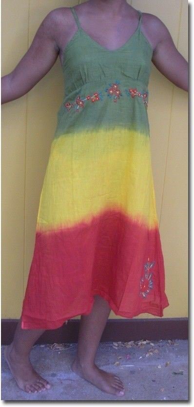 Rasta Tie Dye Flower Dress
