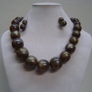 Olive Green Beaded Necklace Set