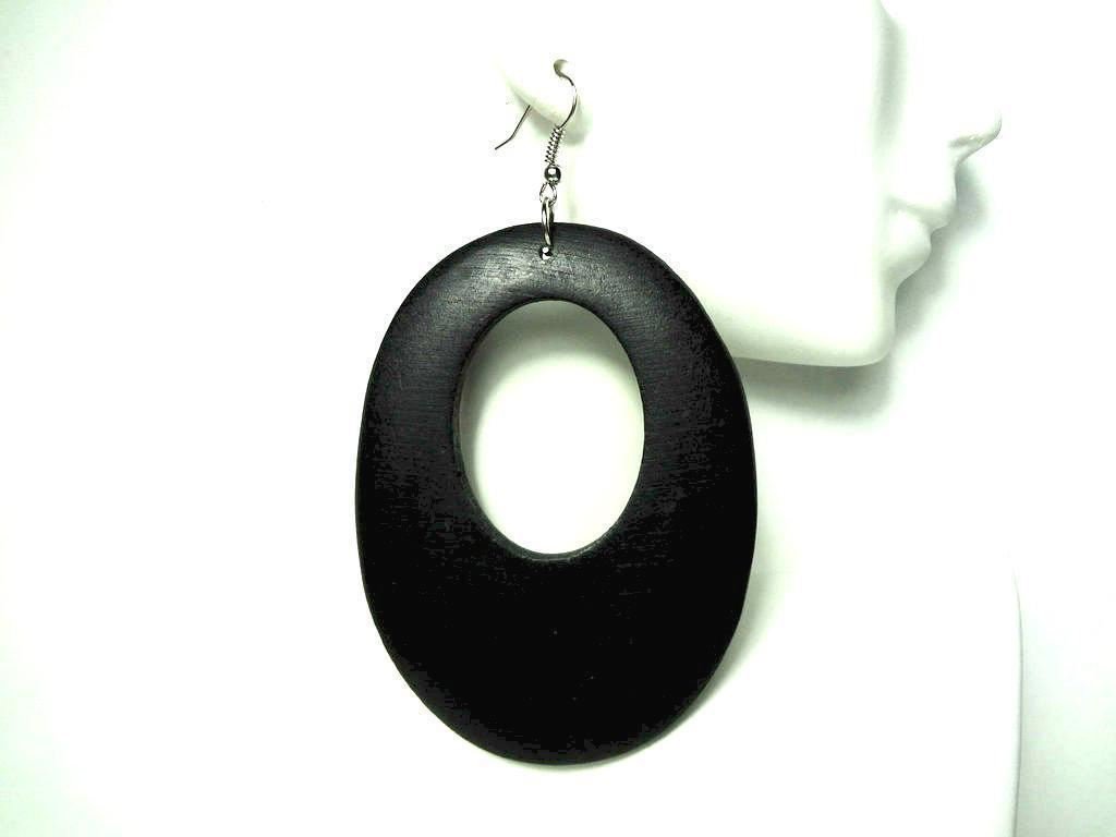 3.5" Large Wooden Earrings