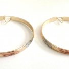 Tri-Tone Diamond Cut Bangle Earrings
