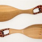 Giraffe Wooden Salad Set