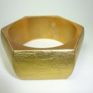 Faux Leather Gold Hexagon Bangle