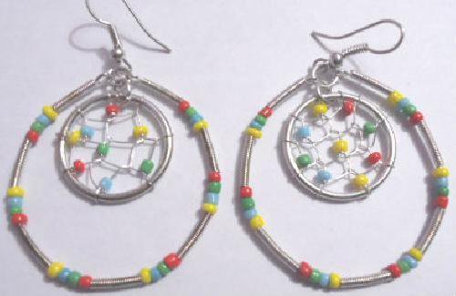 Rainbow Silver Hoops