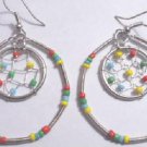 Rainbow Silver Hoops