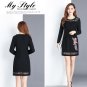 Slim Long Sleeve Dress - Black (Size 3XL)