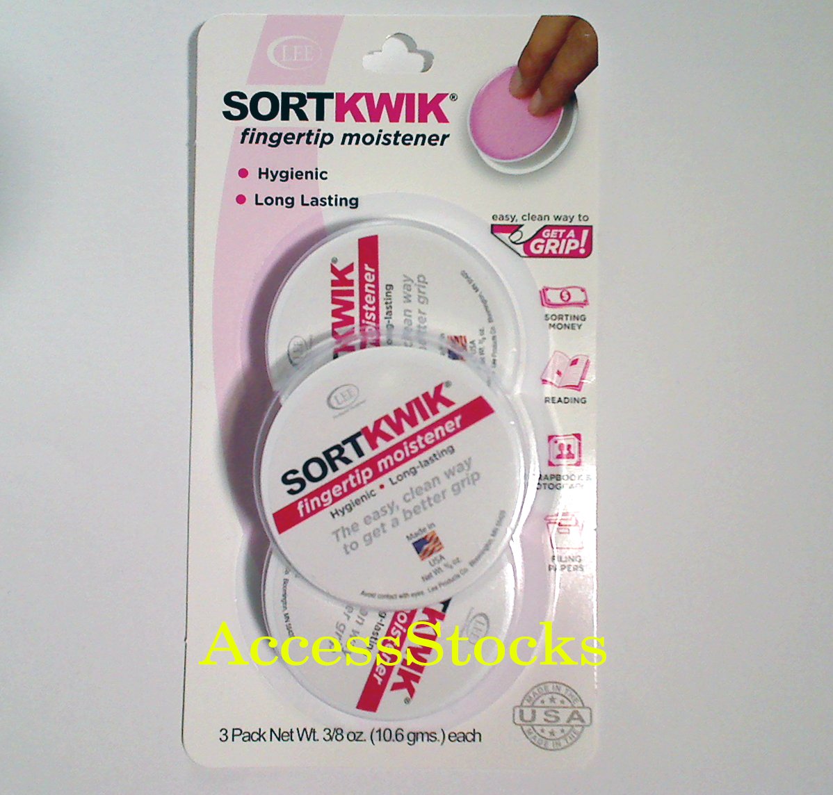 Lee's Sort Kwick Finger Moistener Pack of 3