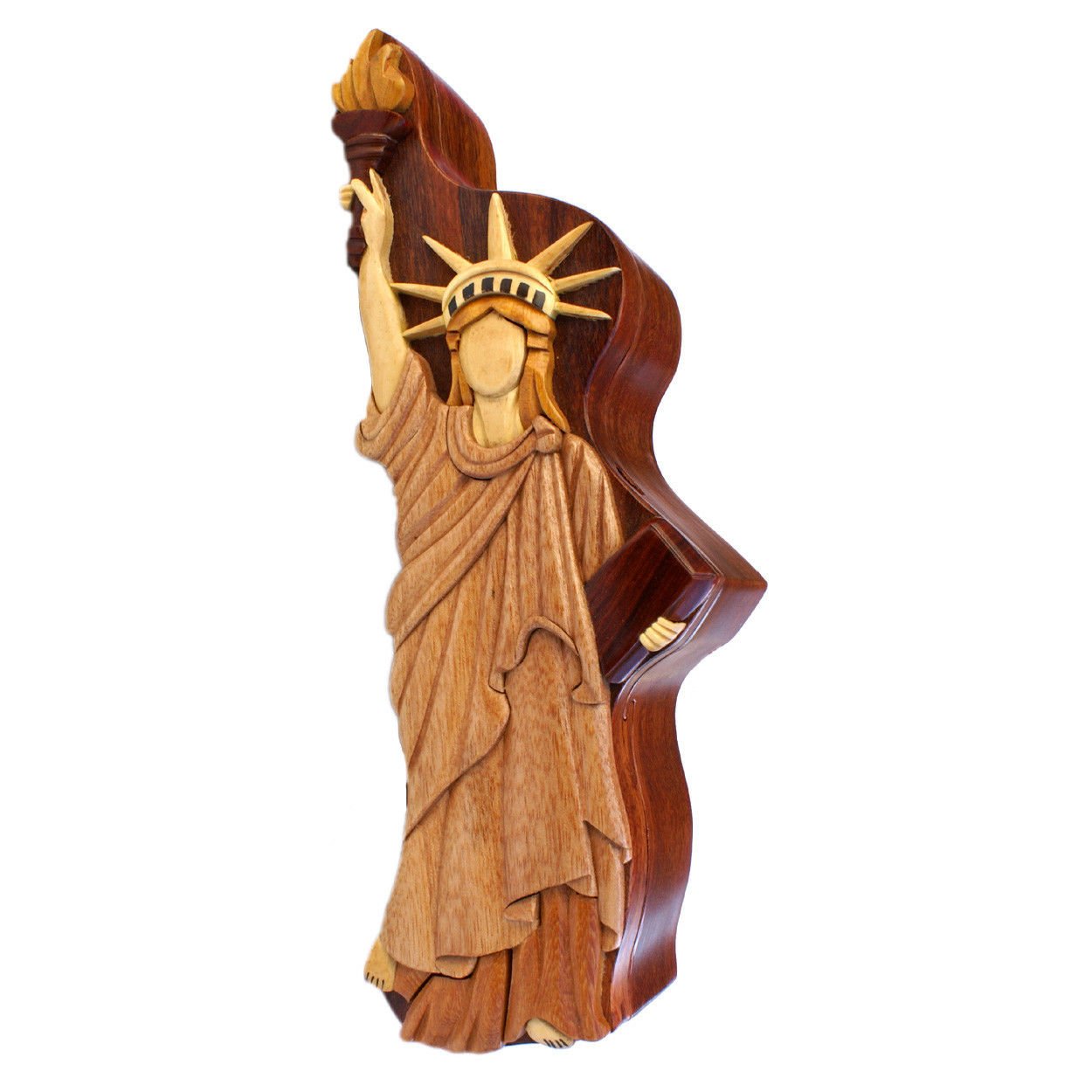 Statue Of Liberty Intarsia Puzzle Box