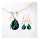 Collar Pendients Women's 18k Yellow Gold Plated Ruby/Emerald/Blue Sapphire Austrian