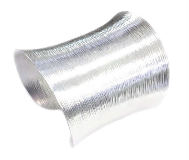 White Sterling Silver Extra Wide Statement Cuff, Boho Ethnic Gypsy Large Bangle