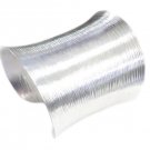 White Sterling Silver Extra Wide Statement Cuff, Boho Ethnic Gypsy Large Bangle