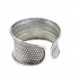 Wide Braided Sterling Silver Statement Boho Cuff Bracelet, Ethnic woven Bangle