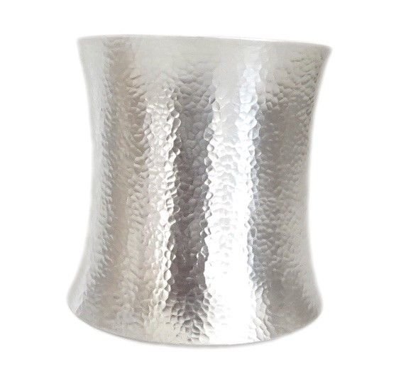 Hammered Sterling Silver Exta Wide Boho Ethnic statement Cuff Bracelet bangle