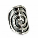 Dark Sterling Silver Boho Large Statement Ring, Spiral on Black silver, Handmade