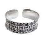 Handmade 925 Sterling Silver Cuff Bracelet Ethnic Geometric Decoration engraving