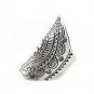 Sterling Silver Statement Long Ring&Acirc;&nbsp;Handmade Boho Ethnic Gypsy Armor Large ring