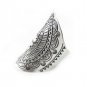Sterling Silver Statement Long Ring&Acirc;&nbsp;Handmade Boho Ethnic Gypsy Armor Large ring
