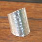 Hammered Sterling Silver Statement Ring, long wrap cuff Boho ring shiny Handmade