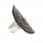 Sterling Silver Long Mandala Statement Long Ring, Sun Ethnic Tribal Gypsy Boho