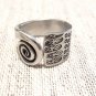 Srerling Silver Wide statement Spiral Ring, handmade thick Rustic, women or men