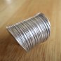 Boho Sterling Silver Cuff Ring, Handmade wide band statement ring oxidized lines