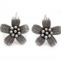 925 Sterling Silver dangle Handmade Flower Earrings Ethnic Vintage Hippie GypsyÂ