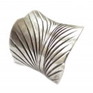 Sterling Silver Wide Band Wrap Ring Engraved Leaf Boho Hippie Gypsy Handmade