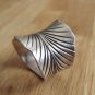 Sterling Silver Wide Band Wrap Ring Engraved Leaf Boho Hippie Gypsy Handmade