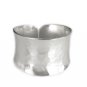 Hammered Sterling Silver Wide Band Ring Adjustable shiny Boho classic Handmade