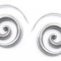 Sterling Silver Spiral Earrings, Thick chunky rustic swirl Ethnic tribal&Acirc;&nbsp;hoops