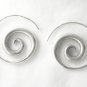 Sterling Silver Spiral Earrings, Thick chunky rustic swirl Ethnic tribal&Acirc;&nbsp;hoops