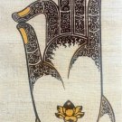 small Wall Hanging Batik Tapestry Buddha Vitarka Mudra (Gyan) Hand gesture, Hemp