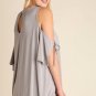 UMGEE PLUS SIZE COLD SHOULDER TOP WITH KEY HOLE BACK & TIE SLEEVES, XL, 1X, 2XL