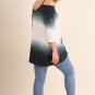 UMGEE OMBRE PLUS SIZE COLD SHOULDER TUNIC TOP, NAVY & ASH COLORS, XL, 1XL, 2XL