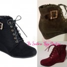 New Women Wedge Oxford Booties, Platform Ankle Booties, Wedge Ankle Boots in Box