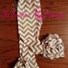 Girl Triple Ruffle Leggings, Gray Chevron, 18 Months 2T 3T