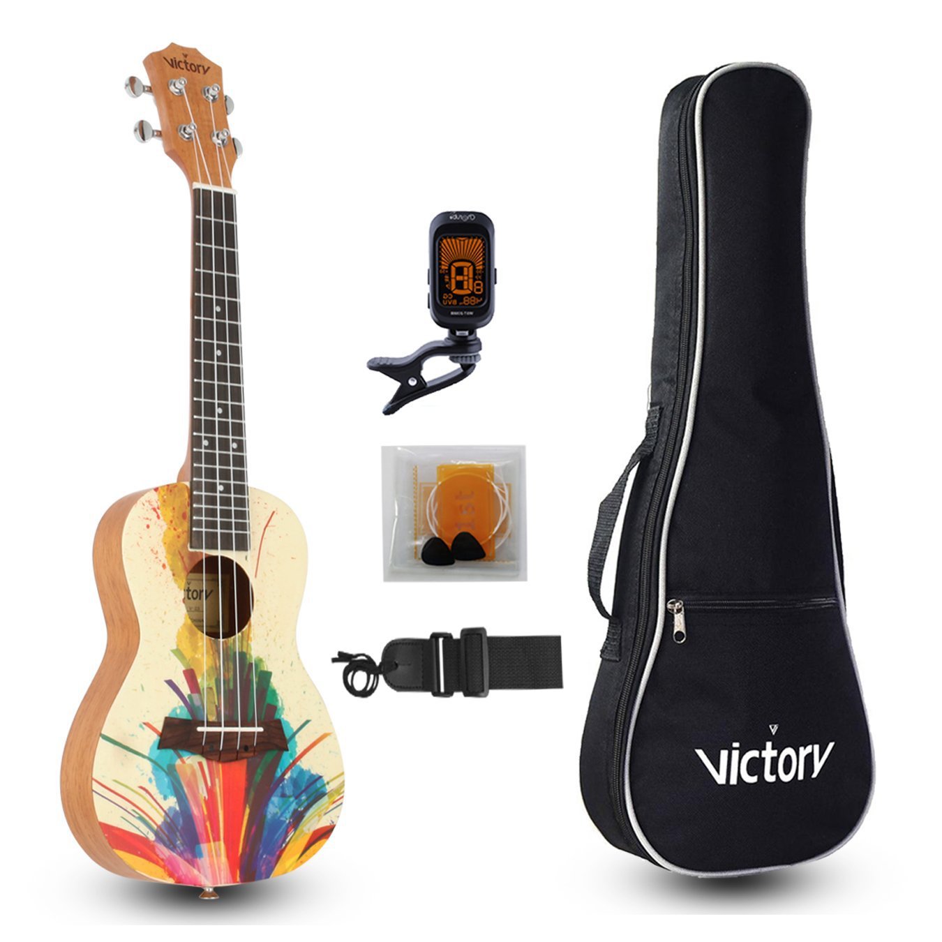VIVICTORY concert Ukulele 23 Mahogany Aquila String Beginner Kit