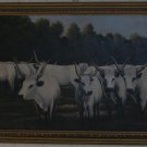 Gray cattle on Hortobágy 78×58 cm oil painting