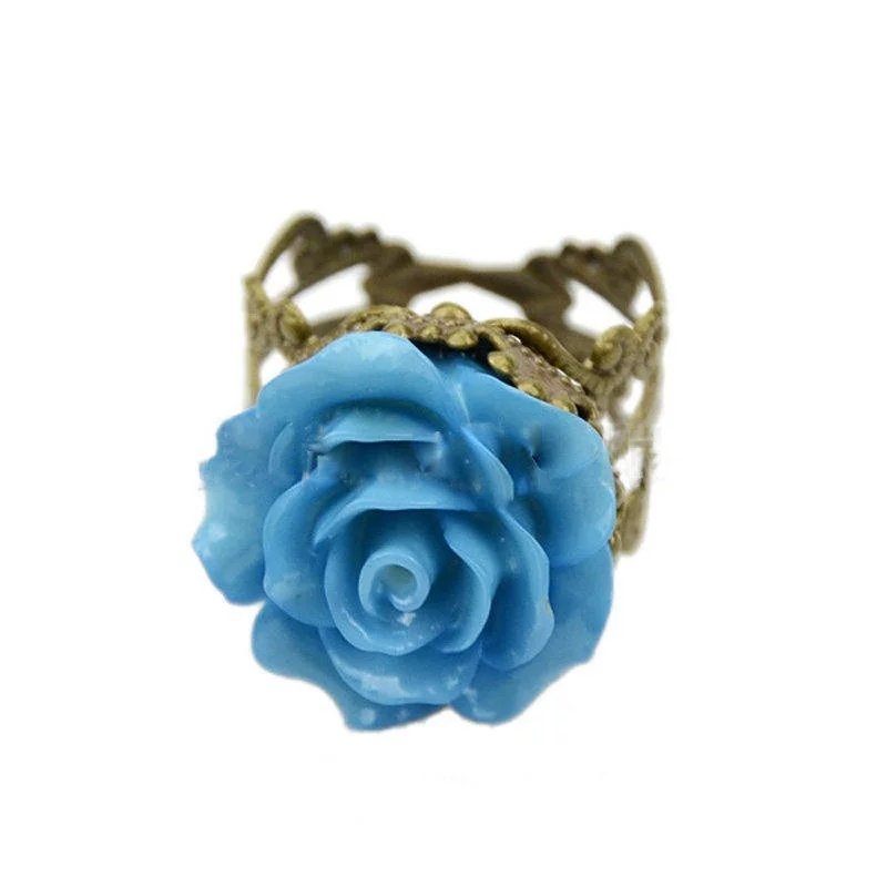 Blue Rose Gothic Retro Ring