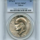 1976 S $1 Silver Ike Eisenhower Dollar PCGS MS67 Serial numbers may vary.  20200097