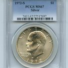 1972 S $1 Silver Ike Eisenhower Dollar PCGS MS67 Serial numbers may vary. 20200098 1972 S $1 Silver Ike Eisenhower Dollar PCGS MS67 Serial numbers may vary. 20200098