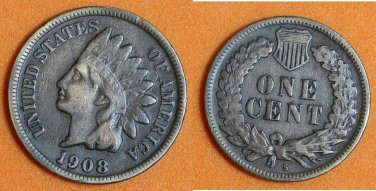 1908 S KEY Mint Mark Indian Head Cent RARE!! 20230001