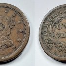1854 Philadelphia Mint Copper Braided Hair Large Cent.    20230054