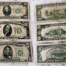 1934 A $ 5 $10 &$20 dollar federal reserve notes bank of N.Y. 20230014 1934 A $ 5 $10 &$20 dollar federal reserve notes bank of N.Y. 20230014