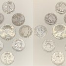 Lot of 9 old U.S.Coins, 90 % Silver, 1923-P Peaces dollar + 8 Half Dollars 2025lot4 Lot of 9 old U.S.Coins, 90 % Silver, 1923-P Peaces dollar + 8 Half Dollars 2025lot4