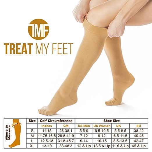 Compression Socks for Men & Women, Knee High Compression Stockings Help Relieve Leg & Foot Pain