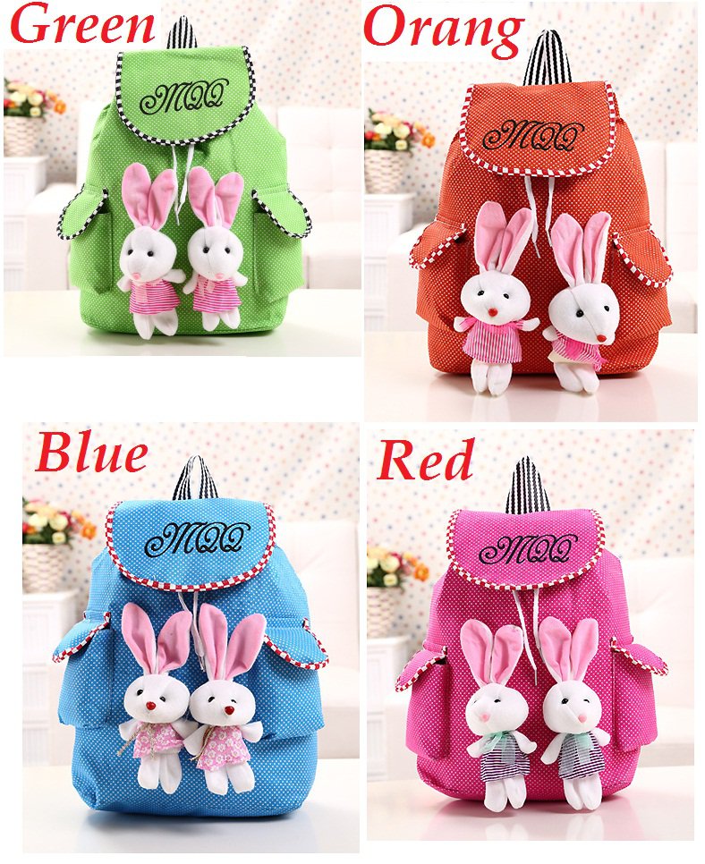 Backpack for children school bags 2 Rabbits children's backpacks Canvas Bag