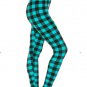 OS One Size Teal Lumberjack Plaid Leggings Fits Sizes 2-10 NWT