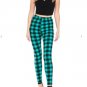 OS One Size Teal Lumberjack Plaid Leggings Fits Sizes 2-10 NWT